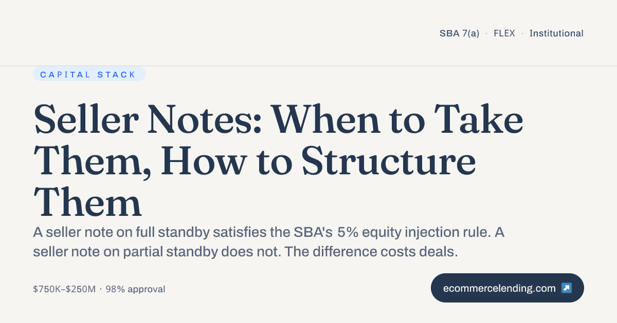 Seller Notes: When to Take Them, How to Structure Them